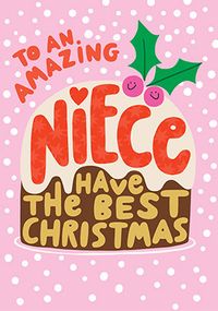 Tap to view Amazing Niece Christmas Pudding Hola Card