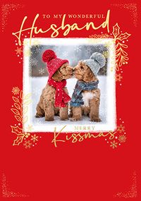 Tap to view Merry Kissmas Husband Christmas Card