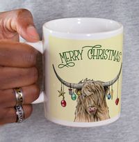 Highland Cow Christmas Mug