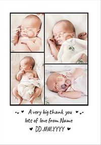 Tap to view Thank You New Baby Personalised 4 Photo Card