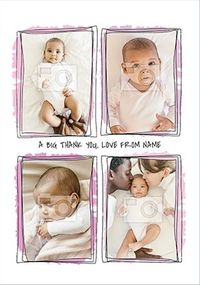 Tap to view New Baby Thank You Pink Personalised Card