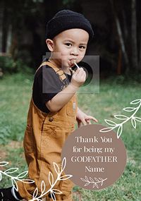 Thank You Godfather Photo Christening Card