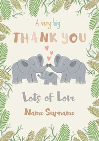 New Baby Peppermint Jungle Thank You Card