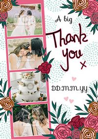 Floral Wedding Thankyou Photo Card