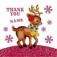 Tap to view Thank You Reindeer Personalised Christmas Card