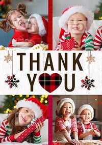 Thank You Festive Multi Photo Christmas Card