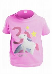 Personalised Unicorn Kid's Birthday Age T-Shirt