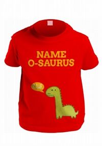 Tap to view Kids Personalised Dinosaur Name T-Shirt