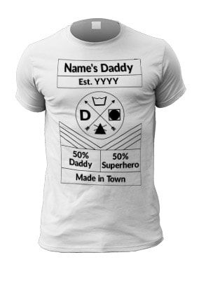 50% Daddy 50% Superhero Personalised T-Shirt