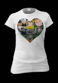 Personalised Multi Photo Heart Women's T-Shirt