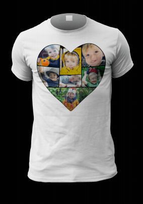 Personalised Multi Photo Heart Men's T-Shirt
