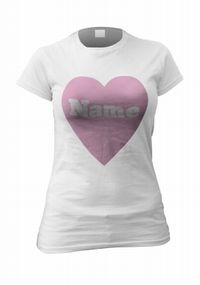 Pink Heart Personalised Female T-Shirt