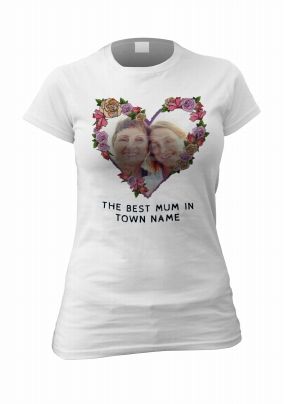 Roses & Heart Women's Personalised Photo T-Shirt