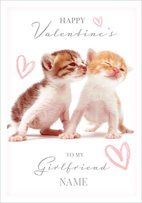 Girlfriend Kitten Valentine's Card