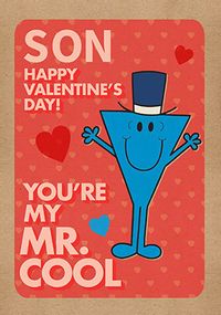 Mr Men Cool Son Personalised Valentine's Day Card