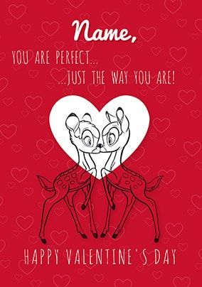 Bambi Personalised Valentines Card