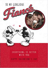Mickey and Mouse Fiancé Valentines Photo Card