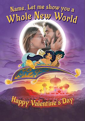 Aladdin A Whole New World Photo Valentine's Card