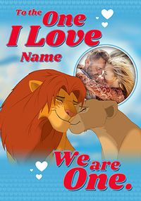 The Lion King One I Love Photo Valentine's Day Card