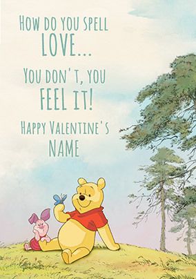 Winnie the Pooh Personalised Valentine's Day Card