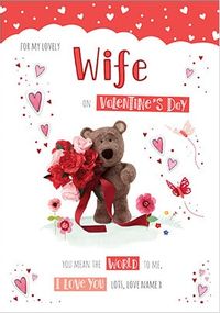 Barley Bear Wife Valentine's Personalised Card
