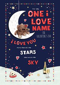 Barley Bear - One I Love Personalised Valentine's Card