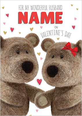Barley Bear - Husband Personalised Valentine's Card