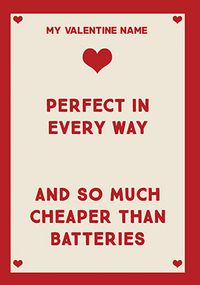Tap to view Cheaper than Batteries Personalised Valentine's Card