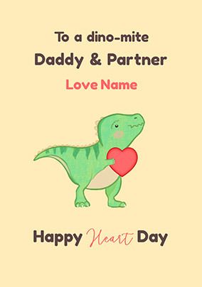 Daddy And Partner Personalised Valentine Card