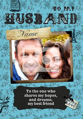 Avec L'Amour - Husband Photo Card