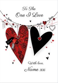 One I Love Personalised Valentine's Card