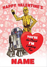 Tap to view Star Wars Droids Personalised Valentine's Day Card