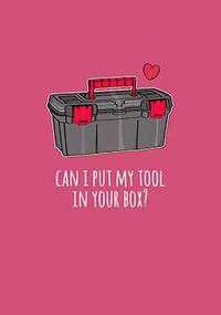 Put My Tool in Your Box Personalised Valentine's Card