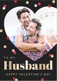 Valentine's Heart - Husband  Photo Card