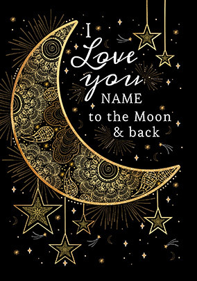 To The Moon And Back Valentine's Day Personalised Card - A5 - By Funky Pigeon