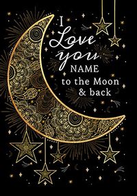 Tap to view Cancer Research To the Moon and Back Personalised Valentine's Card