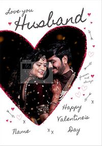 Tap to view Love You Husband Photo Valentine's Card