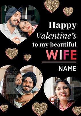 Beautiful Wife On Valentine's Photo Card