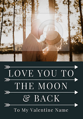 Love You To The Moon And Back Photo Valentine's Day Card - Giant (A3) - By Funky Pigeon
