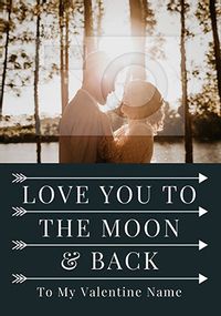 Tap to view Love You to the Moon and Back Photo Valentine's Card