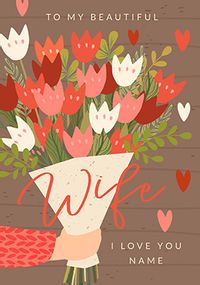 Tap to view Flowers Beautiful Wife Giant Valentine's Card