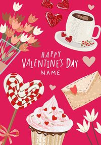 Tea & Cupcakes Personalised Valentine's Card