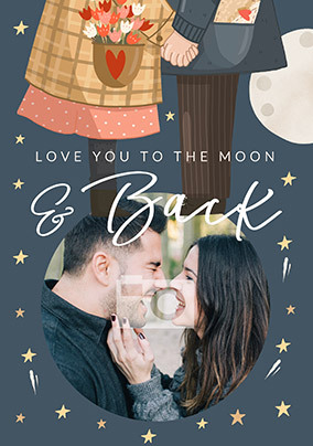 Love You To The Moon Personalised Valentine Card - Giant (A3) - By Funky Pigeon