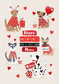 Happy Valentine From The Dog Personalised Card