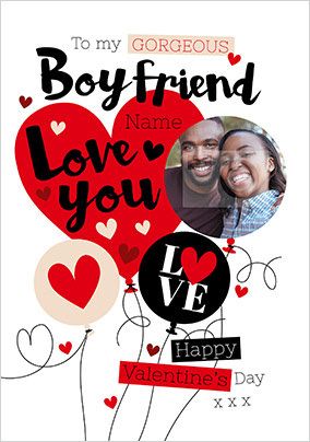 Heart Photo Valentine Boyfriend Card