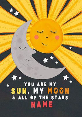 My Sun Moon & Stars Personalised Valentine's Day Card