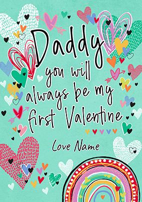 Daddy Rainbow Personalised Valentine's Day Card