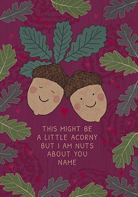 Acorny Valentine's Day Personalised Card