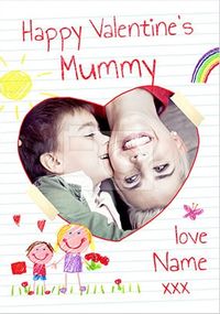 Happy Valentines Mummy Boys Photo Card