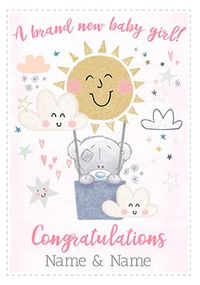 A Brand New Baby Girl Personalised Card